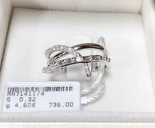 ANELLO ORO BIANCO 18KT E DIAMANTI CT0,32 ANNIVERSARIO MATRIMONIO REGALO PER LEI - Foto 2 di 4