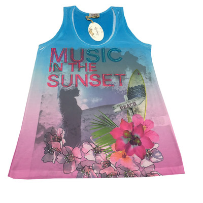 TWENTY EASY by KAOS women's tank top subliminal print MUSIC MADE IN ITALY