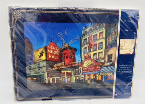 Pimpernel Placemats French Street Scene Hardboard Cork Backed New In Box Set 4 - Picture 1 of 8