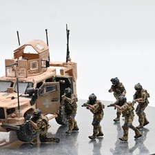 1/72 Ukrainian Soldiers 6-person Group Model Figure Painted for Mini Scene