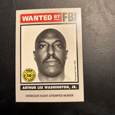 Jb2 1993 wanted By The Fbi #8 Arthur Lee Washington Jr Top 10 Most Wanted
