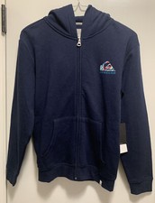 QUIKSILVER  Swell Vision  Unisex Youth Navy Blue Full Zip Hoodie Size M 12 