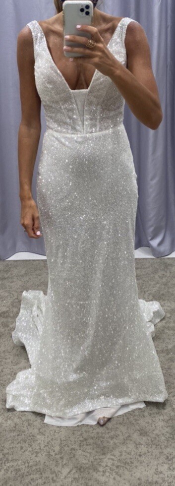 pnina tornai glitter dress Used Pnina Tornai Mermaid 4458 Wedding Dress main image 0