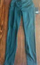 90 Degree By Reflex Polar Flex: Fleece Lined Leggings Green Women's Size S NEW