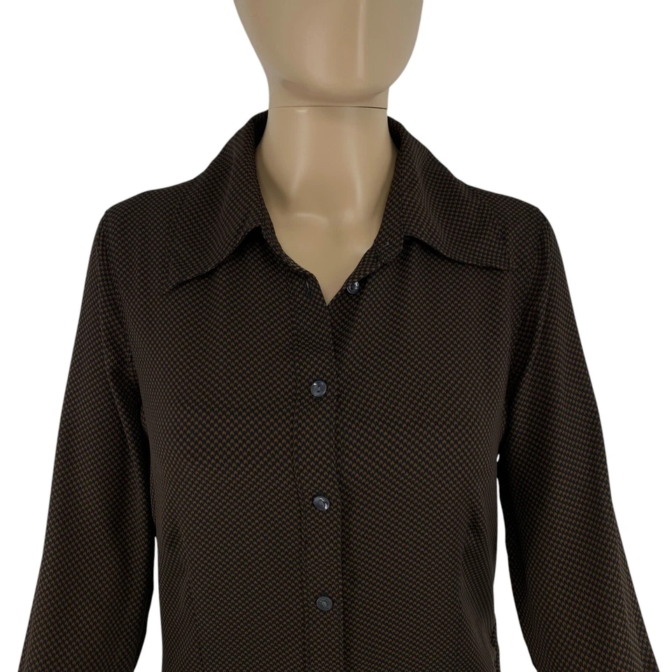 Levi's Women Brown The Everyday Long Sleeves Standard Fit Blouse Shirt Size M - Image 2 of 4