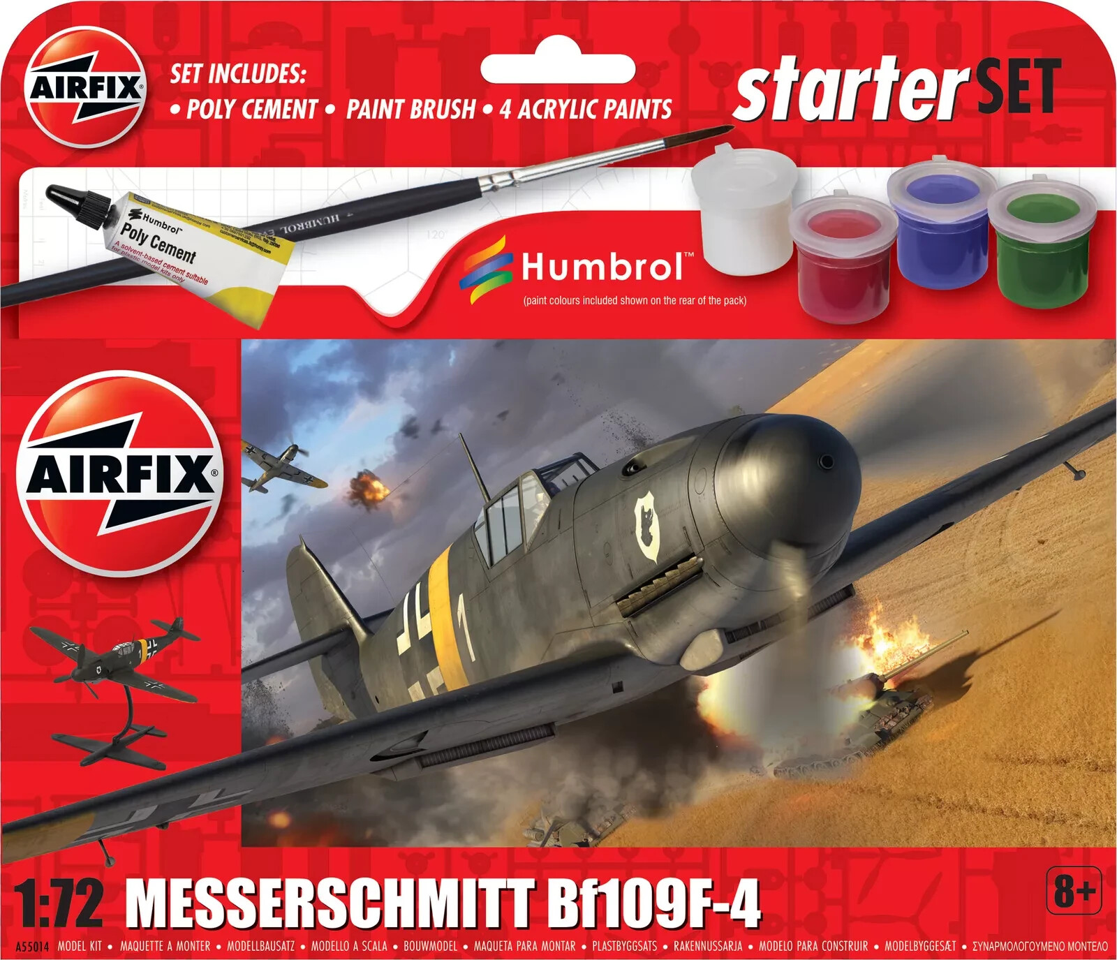 Brand New Boxed Airfix A55014 1:72nd Scale Messerschmitt Bf109E-4 Starter Set. - Image 6