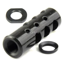 Steel .223 556 22LR Full Size TPI Competion Muzzle Brake 1/2x28 Pitch w/ JAM NUT