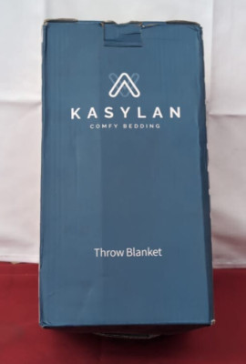KASYLAN Diamond Strickdecke strukturiert einfarbig weich (Verpackung beschädigt)