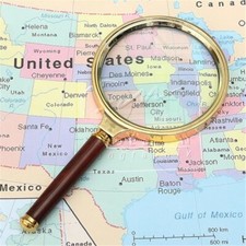 Lente di ingrandimento in metallo manico in legno 10X ingrandimento 90 mm