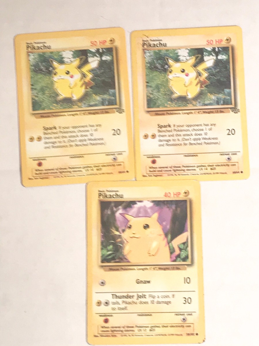 3 Pikachu 1999 cards 1 base set played | eBay