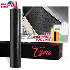 PET Honeycomb Carbon Fiber Gloss Black Hex Car Vehicle Vinyl Wrap Decal Sheet