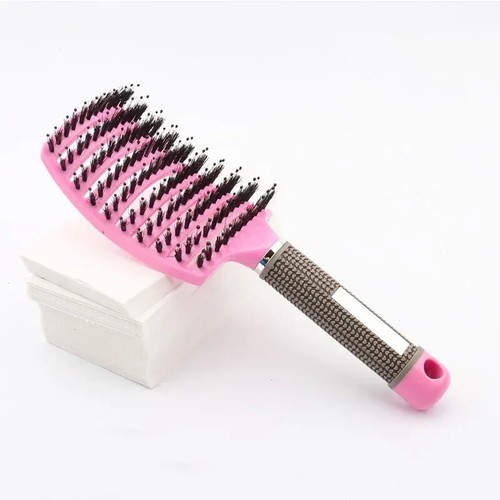 Spazzola per capelli districante spazzola per capelli setole e nylon donna capelli ricci bagnati cuoio capelluto - Foto 15 di 20