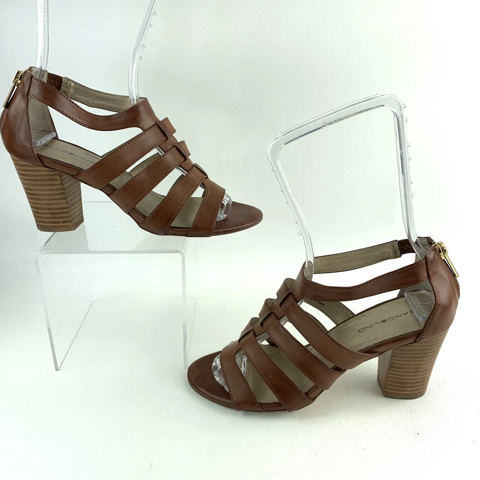 Sandalia Gladiador Bandolino Tacón Alto Marrón Talla 7.5 M Foto 2 de 4