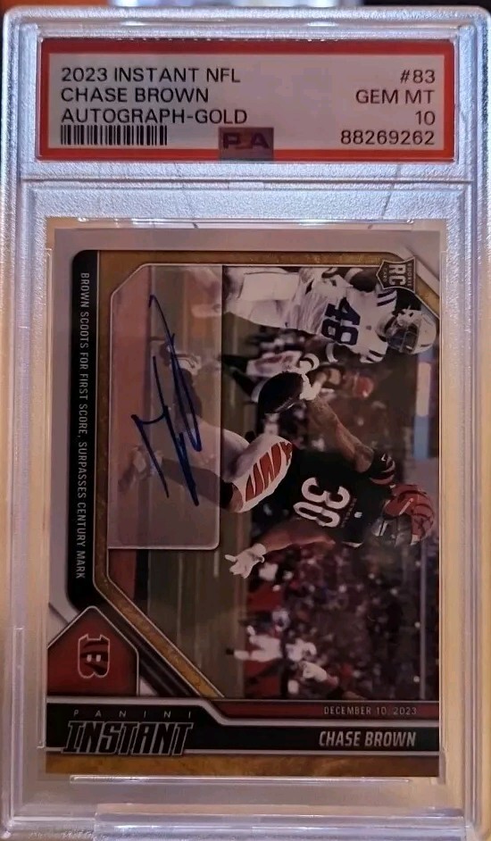 Chase Brown Panini Instant NFL #83 Autograph-Gold