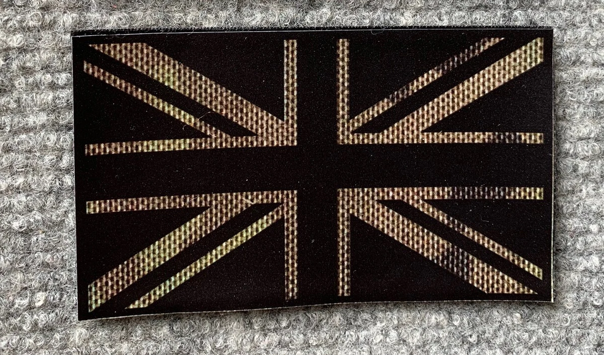 UK Union Jack IR Style Morale Flag Patch For Ubacs & Bergen ,Mono,Multicam,Black