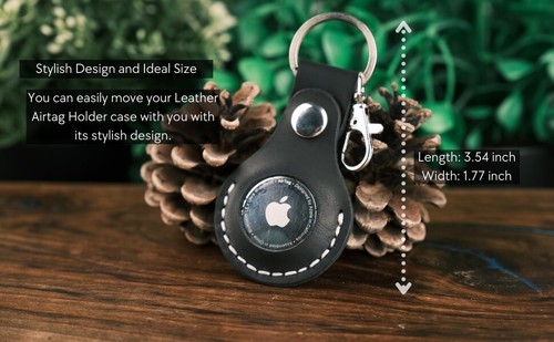 AirTag Leather Case Handcrafted, Protected Case, Security - Zdjęcie 4 z 5