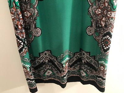 Chico's Women Green Paisley Dress Round Neck Long Sleeve Size 0(US 4) | eBay