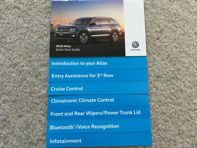 Vw Quick Guide 2018 Volkswagen Atlas Quick Reference Guide Owners Manual SUPPLEMENT | eBay