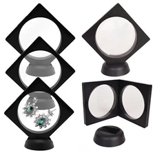 5 SET 3D Floating Frame Display Stands Holder Base For Jewelry Medallion Coins