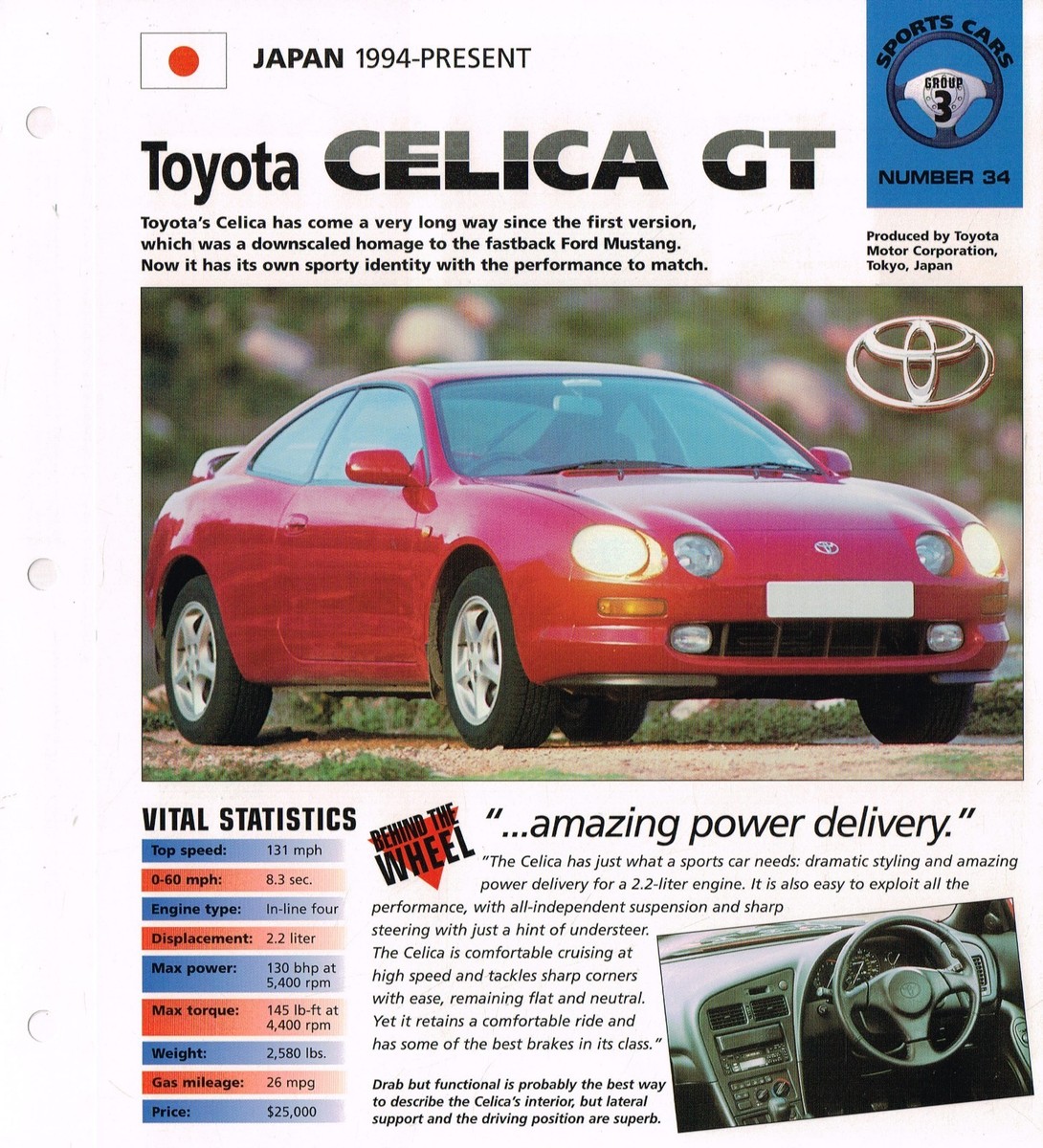 トヨタ　CELICA GT 取説書　セリカ 1997 / 1998 TOYOTA CELICA GT IMP Brochure | eBay