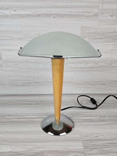 Vintage Kvintol Ikea Wooden Glass Chrome MCM Glass Shade Table Lamp - Picture 3 of 5