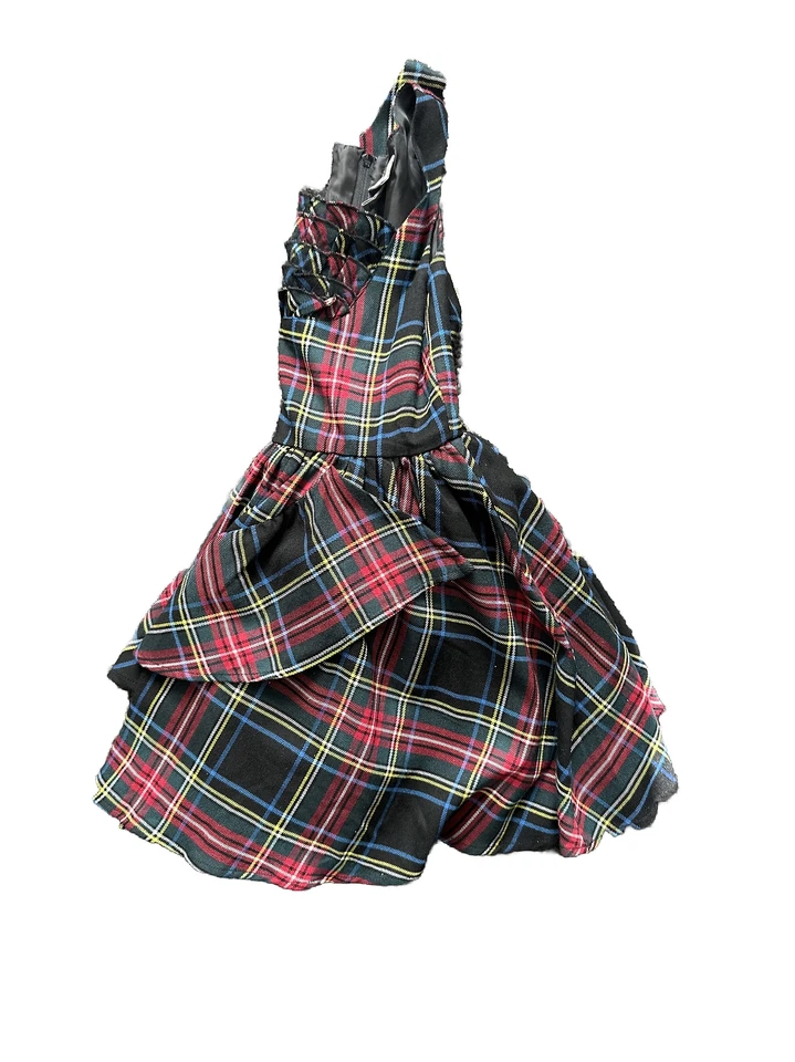 Harajuku Mini X Target Girls Holiday Red Black Plaid Tartan Mini Dress Size 7/8 - Image 3 of 3