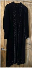 Laura Ashley Velvet Coat Dress Size Uk 14 Black