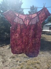 Floral Peasant Top Boho, Fire Los Angeles Sz S