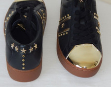 Michael Kors Frankie Stripe Leather Studded Low Top Lace-up Sneaker Shoe 7.5 NIB