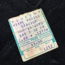 Queen Miami Marine Stadium Concert Ticket Stub March 15th 1975 Canceled For Rain