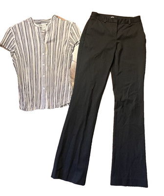 Women s Workwear Bundle Express Editor Pants 0R + East 5th Striped Blouse L bx40