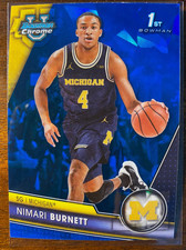 2023-24 Bowman Chrome University Sapphire Nimari Burnett #91 1st Michigan