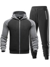 Men's Tracksuit 2 Pieces Set Zip Up Hoodie Sweatsuits Athletic Jogging Suit S...