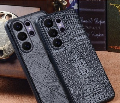 Handgefertigt Echt Leder Handyhülle Slim Case Cover fr Samsung S24 S25 S26 Ultra