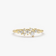 1CT Round Cut Lab Created Diamond Minimalist Gift Ring 14K Yellow Gold Plated
