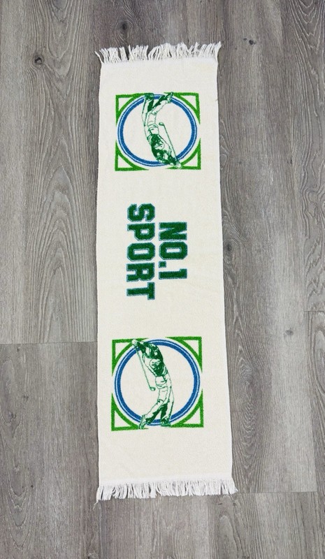 Vintage Golf Towel The 1 Sport Green Blue Golf Fringe 70’s
