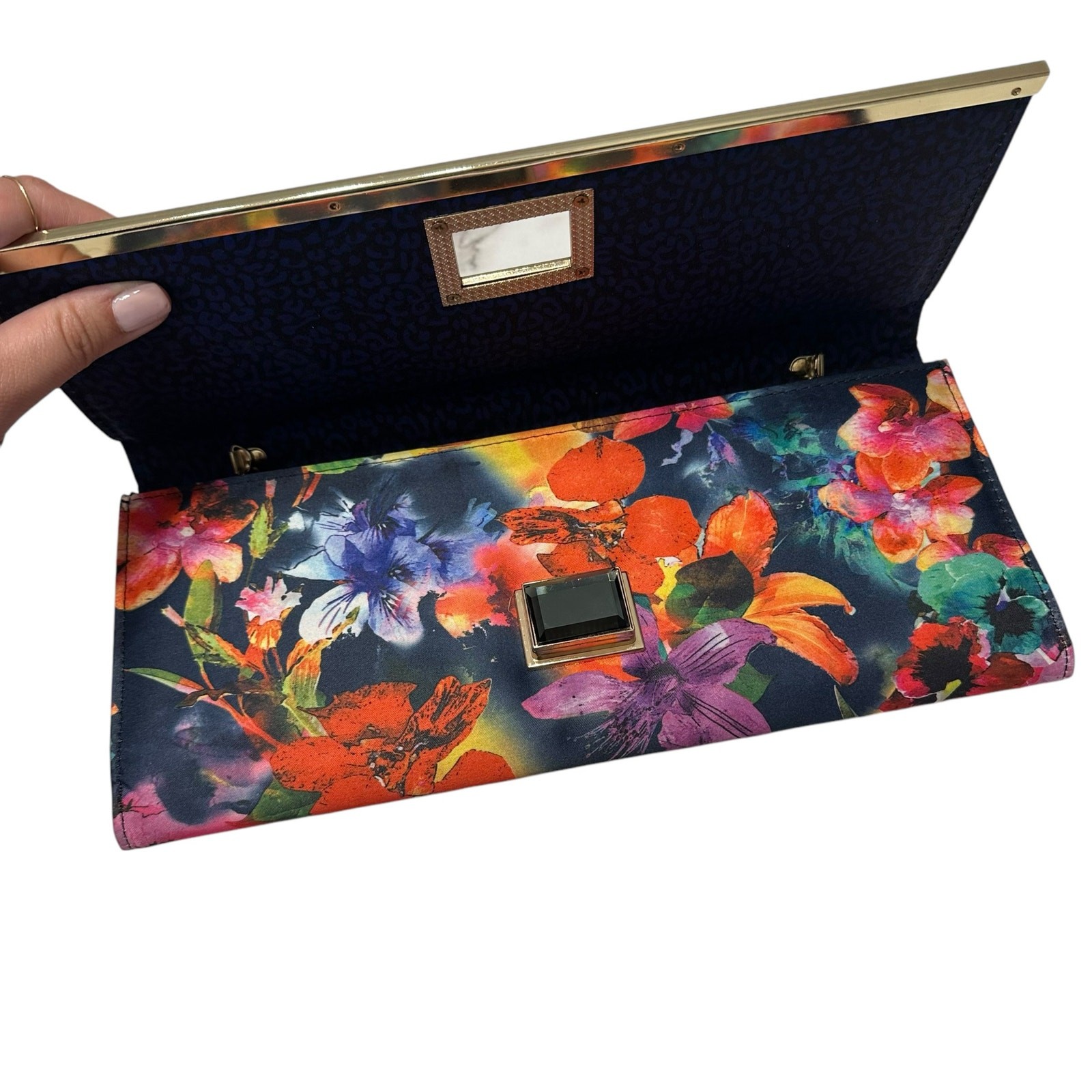 Multicolor Floral Rectangular Convertible Crossbo… - image 6