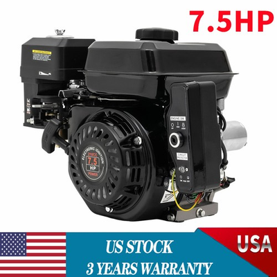 #ad #ad 212cc 4 Stroke 7.5 HP Electric Start Horizontal Engine Go Kart Gas Engine Motor $144.58