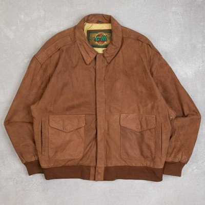 Vintage G-3 Leather Flight Jacket X-Large Men's 1990s Korea Made Brown Bomber