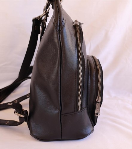 Patricia Nash Heritage Black Leather Backpack Top Handle Travel Bag - Picture 7 of 17