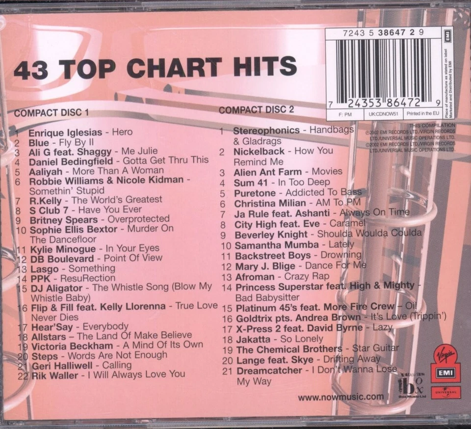 Various Artists Now That's What I Call Music! 51 double CD UK Emi 2002 CDNOW51 - Bild 2 von 2