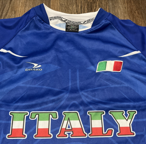 Drako Italy Italia National Futbol Soccer Jersey Mens S Blokecore Blue - Picture 7 of 11