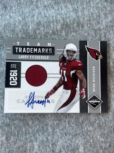 2011 Panini Team Trademarks Larry Fitzgerald GAME USED Patch Auto #/20 BEAUTY