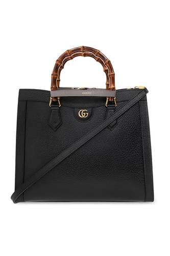 GUCCI Diana Medium Black Leather Tote Bag New & Authentic