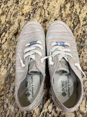 New Women's Skechers BOBS B Cute Blurred Linez Casual Shoes #113844-GYMT Size 8