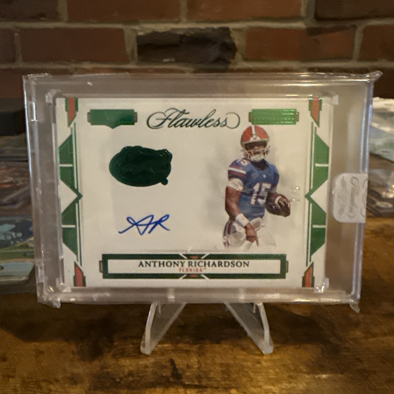 Anthony Richardson Panini Flawless Collegiate Team Logo Signatures #TLSAR Emerald