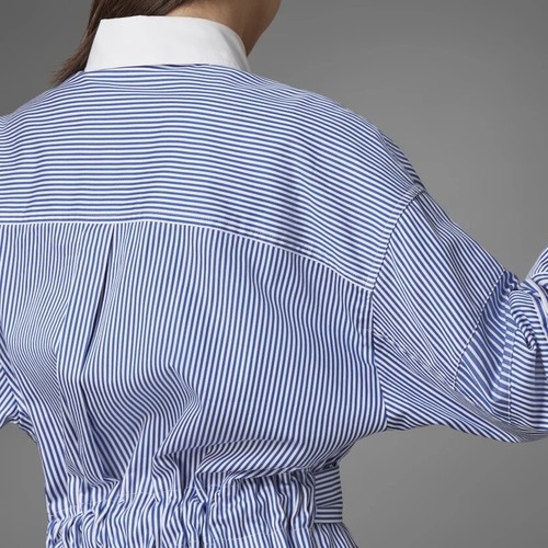 Camisa Larga Adidas Versión Azul HB9410 Núcleo Azul Blanco Mujer Top Conjunto Vestido - Imagen 9 de 11