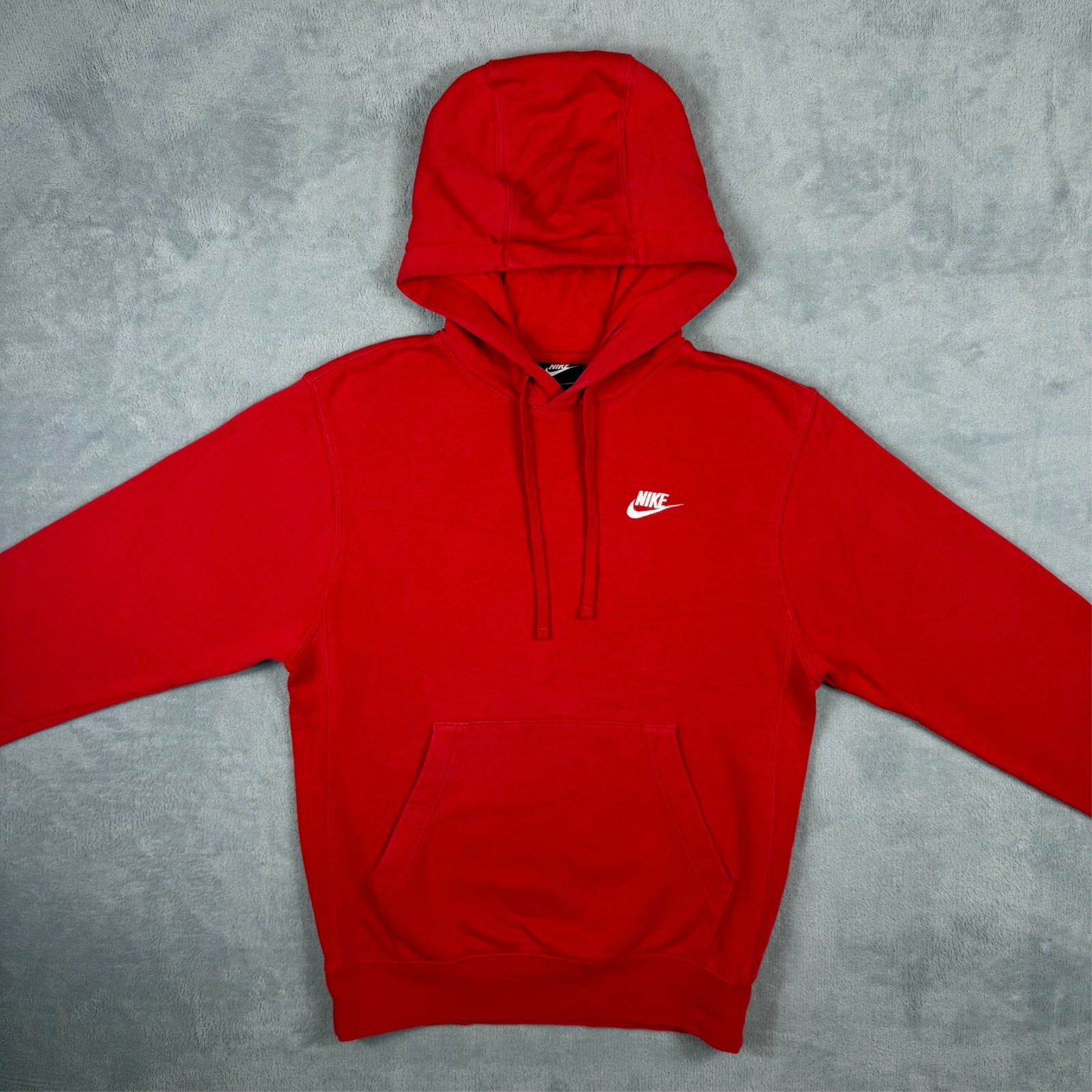 Vintage Nike Club Sportswear Red Oversized XS Pullover Hoodie image 4