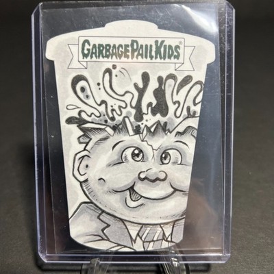 GARBAGE PAIL KIDS LATE TO SCHOOL ADAM BOMB TRASH CAN SKETCH CARD CHENDUZ
