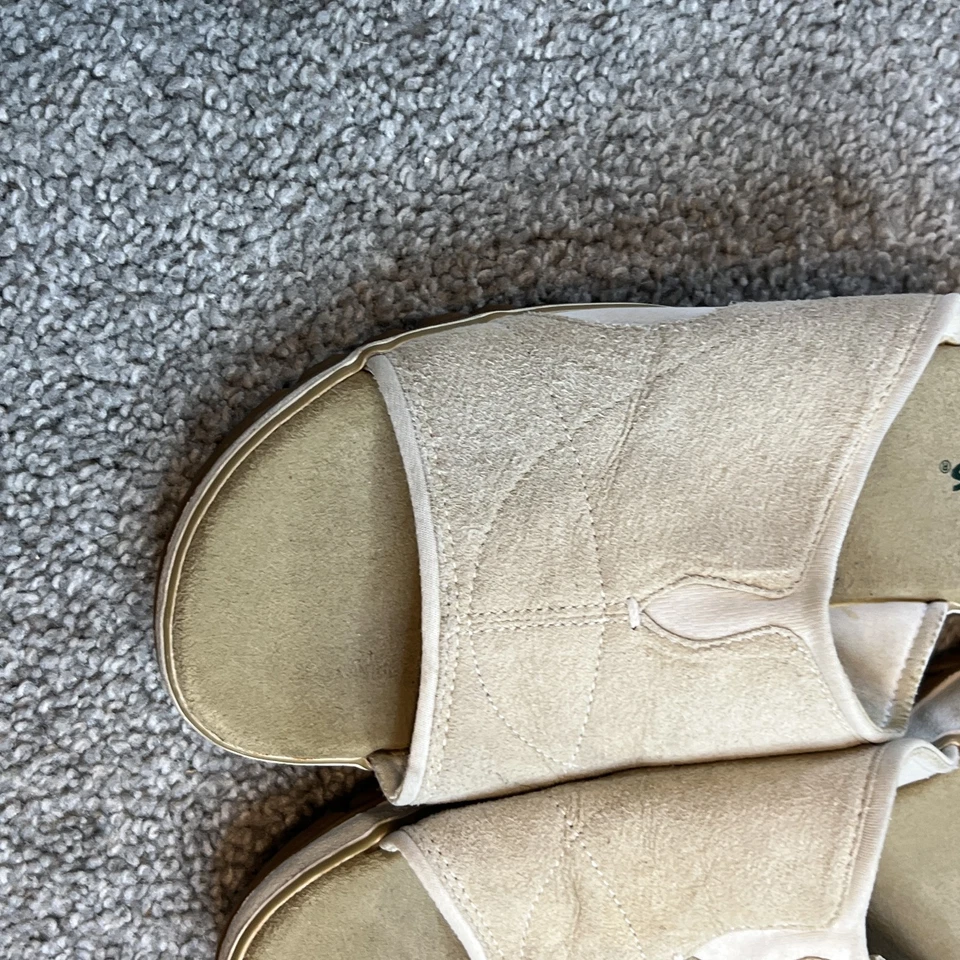 Clarks Zapatos Mujer Talla 8 Beige Gamuza Punta Abierta Sandalias Deslizables Cómodas Informales Foto 2 de 4